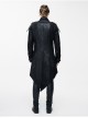 Punk Red Burnt Out Applique Collar Black Glued Suede False Two Pieces Men Removable Hooded Jacket