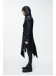 Punk Red Burnt Out Applique Collar Black Glued Suede False Two Pieces Men Removable Hooded Jacket
