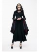 Gothic Lace Big Horn Sleeve Pointed Hat Suede Velveteen Floral Lady Tunic Voluminous Skirt wine red Satin hat black Coats