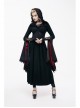 Gothic Lace Big Horn Sleeve Pointed Hat Suede Velveteen Floral Lady Tunic Voluminous Skirt wine red Satin hat black Coats