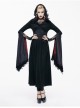 Gothic Lace Big Horn Sleeve Pointed Hat Suede Velveteen Floral Lady Tunic Voluminous Skirt wine red Satin hat black Coats