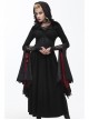 Gothic Lace Big Horn Sleeve Pointed Hat Suede Velveteen Floral Lady Tunic Voluminous Skirt wine red Satin hat black Coats