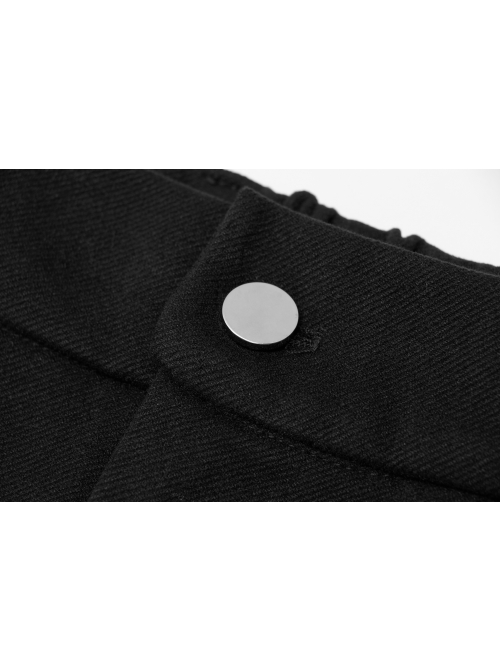 Steam Punk Casual Female Black Elastic Buckle Harem Pants