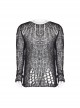 Steam Punk Male Casual Black Ripped Pullover Sweater