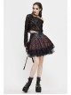 Hollow Out Irregular Collar Coarse Wax Rope Straps Long Sleeve Balck Punk T-Shirt