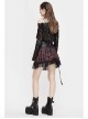 Hollow Out Irregular Collar Coarse Wax Rope Straps Long Sleeve Balck Punk T-Shirt