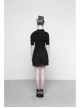 Steam Punk Female Black Bow Lace-Up Ice Silk T-shirt