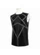 Shiny Knits Splice Armor Modeling Mesh Black Punk Vest