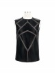 Shiny Knits Splice Armor Modeling Mesh Black Punk Vest