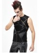 Shiny Knits Splice Armor Modeling Mesh Black Punk Vest