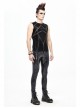 Shiny Knits Splice Armor Modeling Mesh Black Punk Vest