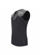 Black Striped Knitting Shoulder White Armor Shape Chest Lace-Up Punk Vest