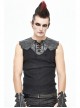 Black Striped Knitting Shoulder White Armor Shape Chest Lace-Up Punk Vest
