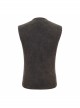 Black Striped Knitting Shoulder Yellow Armor Shape Chest Lace-Up Punk Vest