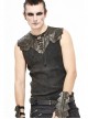 Black Striped Knitting Shoulder Yellow Armor Shape Chest Lace-Up Punk Vest