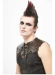 Black Striped Knitting Shoulder Yellow Armor Shape Chest Lace-Up Punk Vest