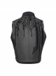 Flocked Printed Mesh Stand-Up Collar Metal Hasp Black Punk Sleeveless Vest