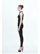 Black And Silver Hand Rubbed Leather Hasp Zipper Short Punk Waistcoat