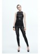 Black And Silver Hand Rubbed Leather Hasp Zipper Short Punk Waistcoat