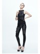 Black And Bronze Hand Rubbed Leather Hasp Zipper Short Punk Waistcoat