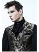 Black And Silver Printed Jacquard Button Gothic Waistcoat