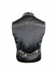 Black And Silver Printed Jacquard Button Gothic Waistcoat
