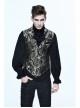 Black And Silver Printed Jacquard Button Gothic Waistcoat