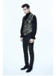 Black And Silver Printed Jacquard Button Gothic Waistcoat