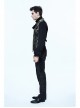 Black And Silver Printed Jacquard Button Gothic Waistcoat