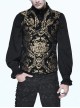 Black And Gold Palace Big Jacquard Pattern Short Gothic Waistcoat