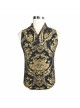 Black And Gold Palace Big Jacquard Pattern Short Gothic Waistcoat