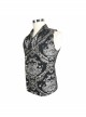 Black And Silver Palace Big Jacquard Pattern Short Gothic Waistcoat