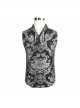 Black And Silver Palace Big Jacquard Pattern Short Gothic Waistcoat