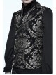 Black And Silver Palace Big Jacquard Pattern Short Gothic Waistcoat
