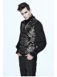 Black And Silver Palace Big Jacquard Pattern Short Gothic Waistcoat