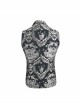 Black And Silver Palace Big Jacquard Pattern Short Gothic Waistcoat