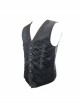 Chinese Frog Button Waist Loop Buckle Black Gothic Waistcoat