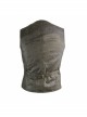 Brown Striped Bronzing Retro Bags Clasp Back Waist Loops Punk Waistcoat