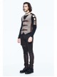 Brown Striped Bronzing Retro Bags Clasp Back Waist Loops Punk Waistcoat