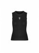 Steam Punk Female Elastic Black Cross Hollow Knitted Vest