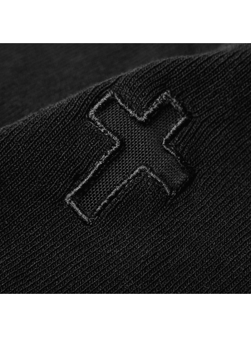 Steam Punk Female Elastic Black Cross Hollow Knitted Vest