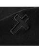 Steam Punk Female Elastic Black Cross Hollow Knitted Vest