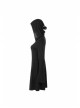 Gothic Witch Black Soft Woolen Hooded Dress