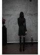 Gothic Witch Black Soft Woolen Hooded Dress