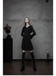 Gothic Witch Black Soft Woolen Hooded Dress