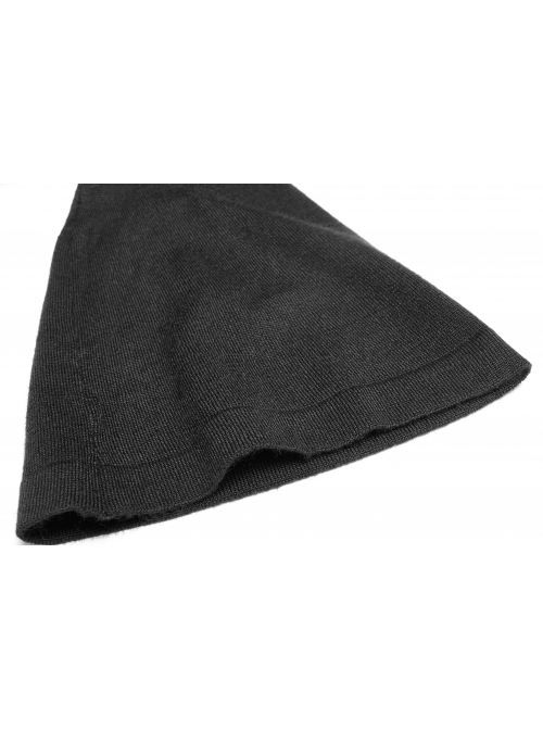 Gothic Witch Black Soft Woolen Hooded Dress