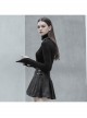 Steam Punk Female Woolen High Collar Irregular Hem Pullover Sweater
