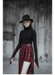 Steam Punk Female Woolen High Collar Irregular Hem Pullover Sweater