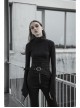 Steam Punk Female Woolen High Collar Irregular Hem Pullover Sweater