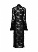 Gothic Female Retro Black Rose Lace-up Mesh Dress